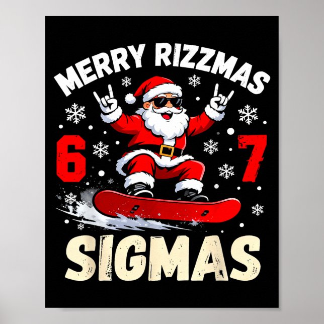 Poster Nice Naughty 67 Funny 6-7 Meme Slang Christmas  (Frente)