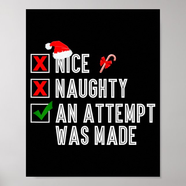 Poster Nice Naughty An Attempt Was Made Merry Christmas S (Frente)