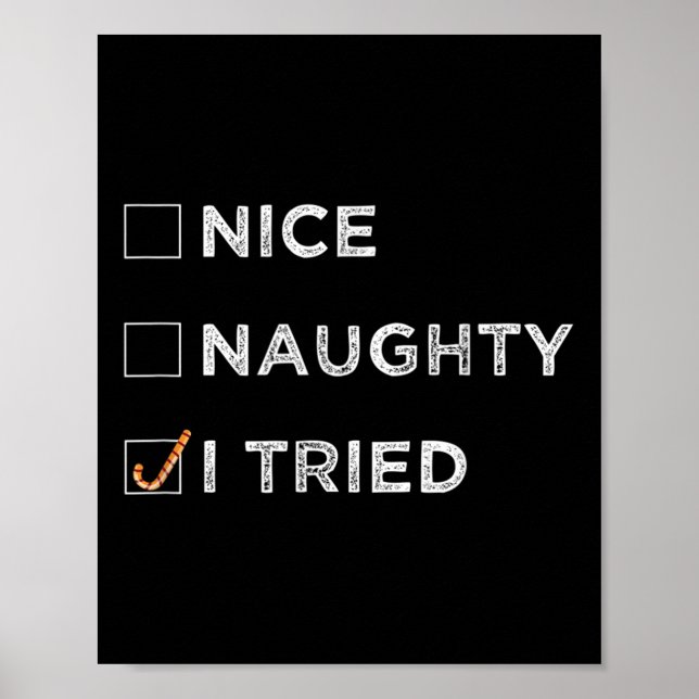 Poster Nice Naughty I Tried - Funny Christmas  (Frente)