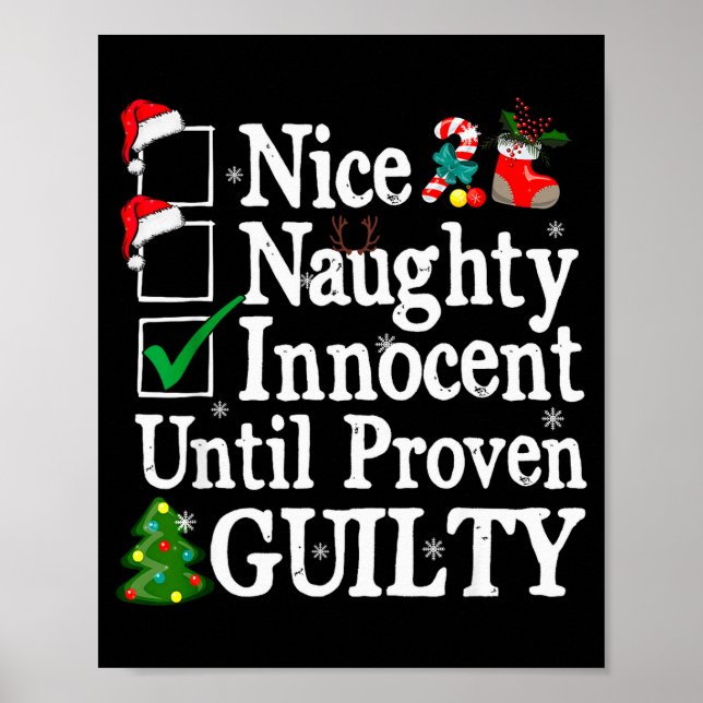 Poster Nice Naughty Innocent Until Proven Guilty Christma (Frente)