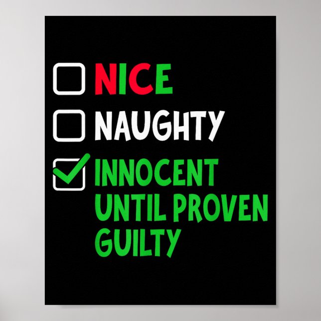 Poster Nice Naughty Innocent Until Proven Guilty Christma (Frente)