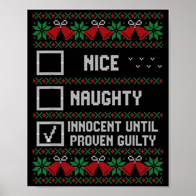 Poster Nice Naughty Innocent Until Proven Guilty Christma (Frente)