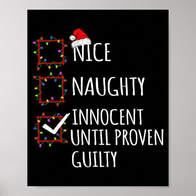 Poster Nice Naughty Innocent Until Proven Guilty Christma (Frente)