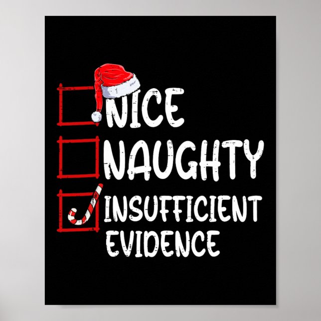 Poster Nice Naughty Insufficient Evidence Christmas List  (Frente)
