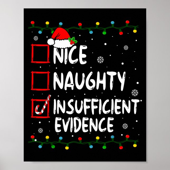 Poster Nice Naughty Insufficient Evidence Christmas Santa (Frente)
