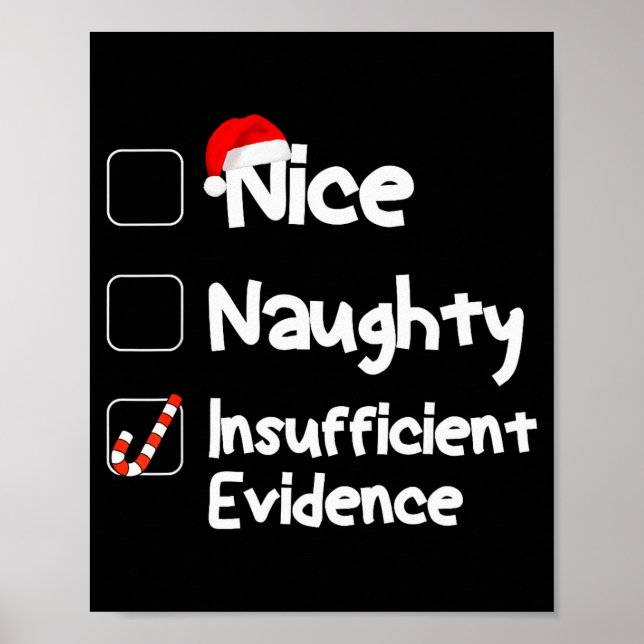 Poster Nice Naughty Insufficient Evidence Christmas Santa (Frente)