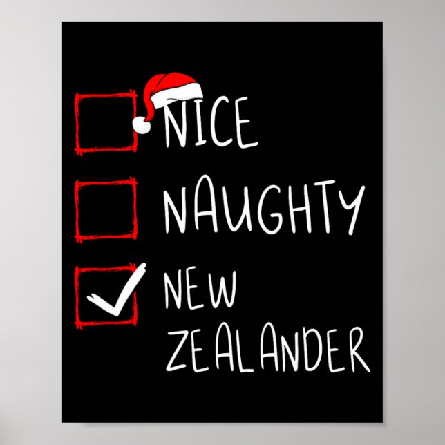 Poster Nice Naughty New Zealander Christmas New Zealand H (Frente)