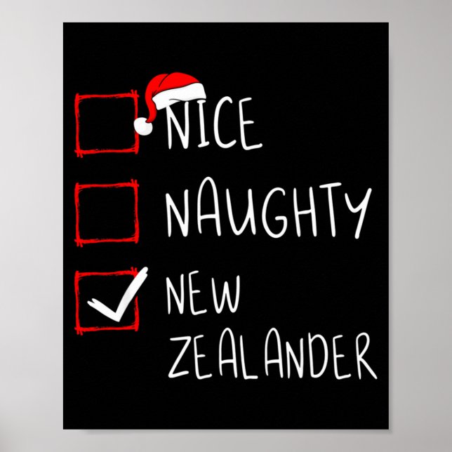 Poster Nice Naughty New Zealander Christmas New Zealand H (Frente)
