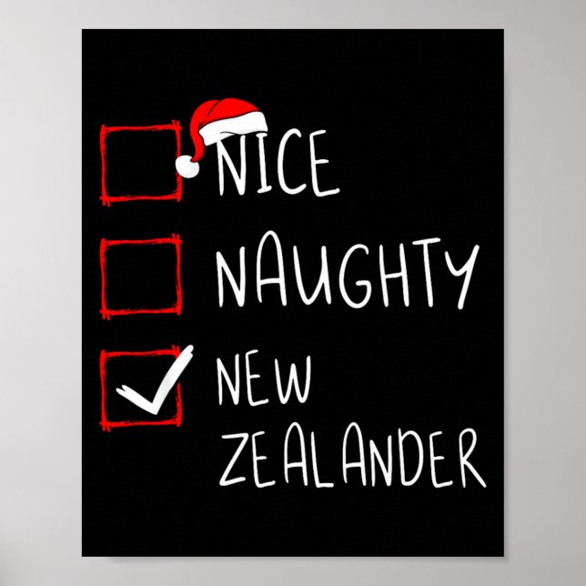 Poster Nice Naughty New Zealander Christmas New Zealand H (Frente)