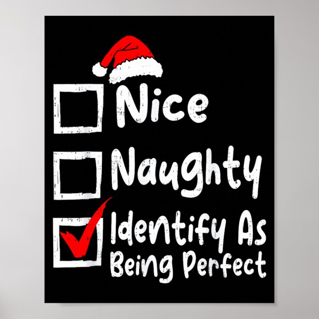 Poster Nice Naughty Perfect Funny Christmas List Family M (Frente)
