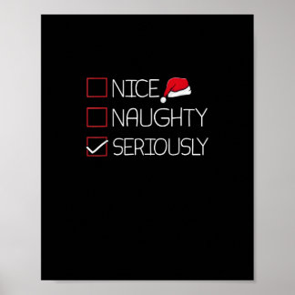 Poster Nice Naughty Seriously Christmas Modern Style 