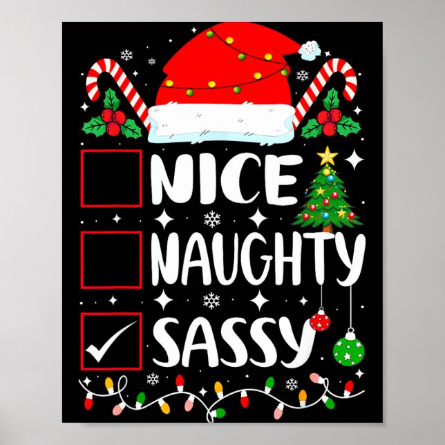 Poster Nice Naughty Sy Christmas List  (Frente)