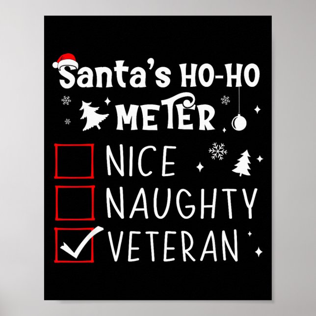 Poster Nice Naughty Veteran Christmas List Santa Military (Frente)