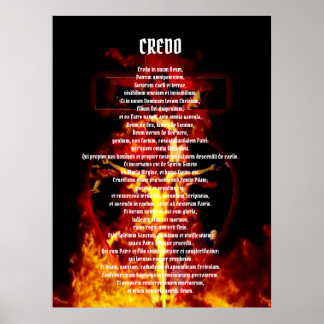 POSTER NICENE CATÓLICO CRIADO NA TRINIDADE LATINA CRUCIFI
