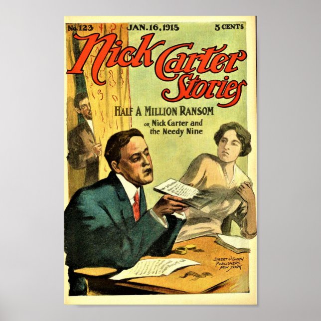 Poster Nick Carter Stories - Meio milhão de resgate (Frente)