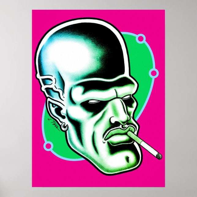 Poster Nick Nebulon™/Rosa Quente (Frente)