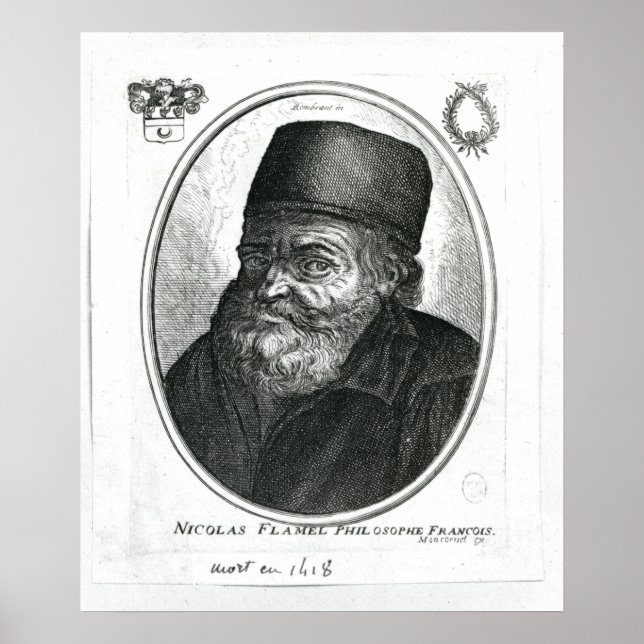 Poster Nicolas Flamel engraved by Balthazar Moncornet (Frente)