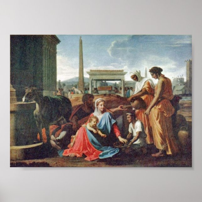 Poster Nicolas Poussin - Descanse no Voo ao Egito (Frente)