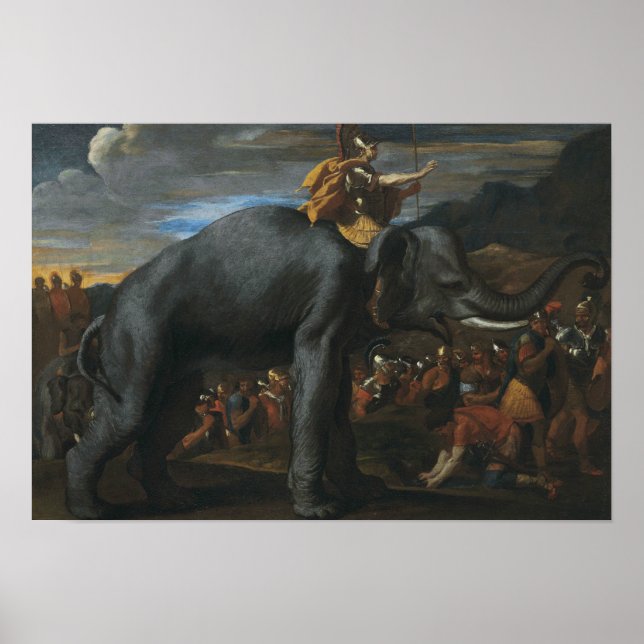 Poster Nicolas Poussin - Hannibal atravessando os Alpes (Frente)