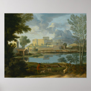 Poster Nicolas Poussin - paisagem com uma calma