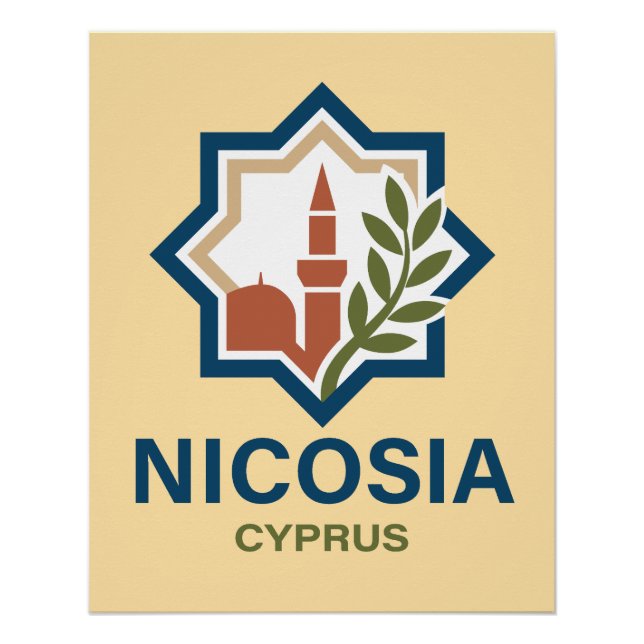 Pôster Nicosia Chipre Mediterrâneo (Frente)
