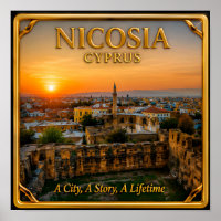 Nicosia Chipre Memória de Viagem Dourada