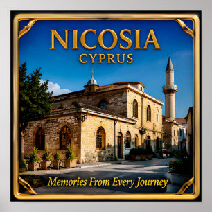 Poster Nicosia Chipre Memória de Viagem para Coleção de D
