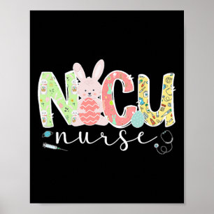 Poster Nicu Enfermeira Páscoa Bunny Nicu Dia da Páscoa de