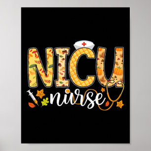 Poster Nicu Enfermeira Queda Yall Autumn Pumpkin Ação de 