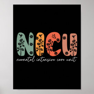 Poster Nicu Enfermeiro Floral Nicu Boho Carro Intensivo N
