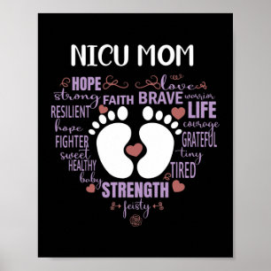 Poster NICU Mom Awareness Month for Mommy Mama Mother's