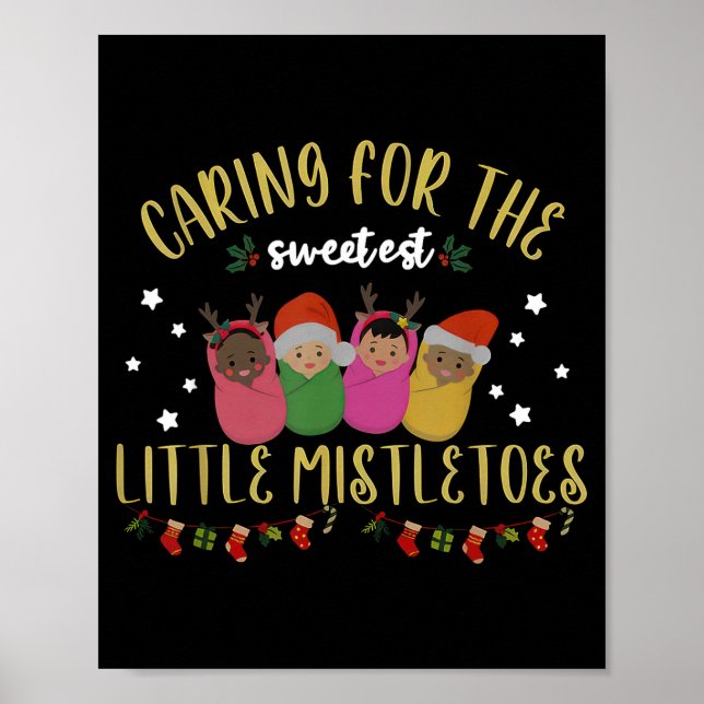 Poster Nicu Nurse Christmas Sweetest Mistletoes Mother Ba (Frente)