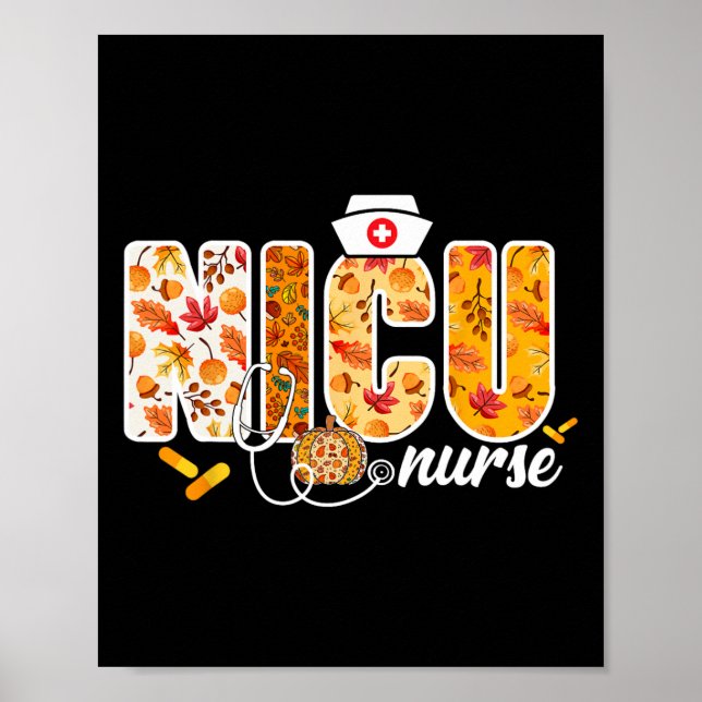 Poster Nicu Nurse Fall Autumn Sai Sai Graças Saúde (Frente)