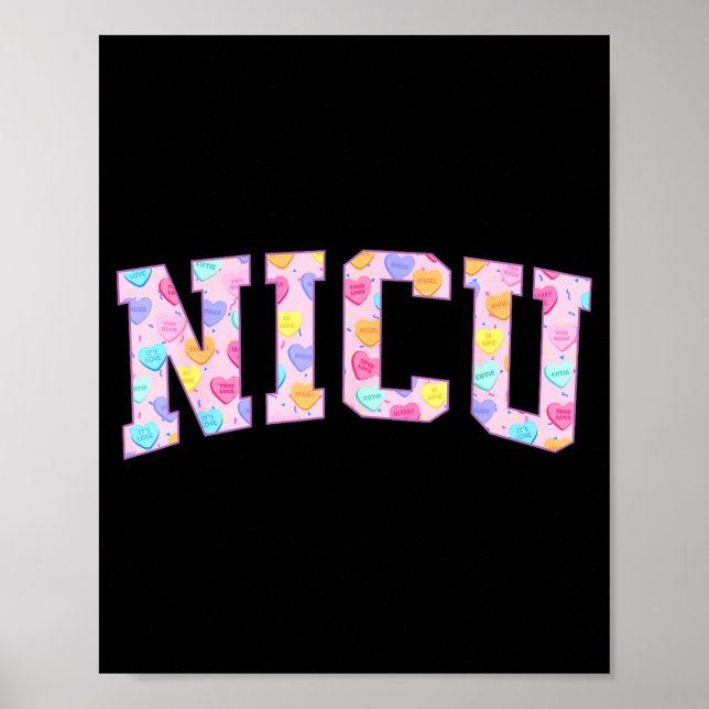 Poster Nicu Nurse Heart Valentines Day Neonatal Intensive (Frente)