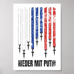 Poster Nieder mit Putin Antikrieg Frieden Ucrânia