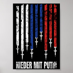 Poster Nieder mit Putin Antikrieg Frieden Ucrânia
