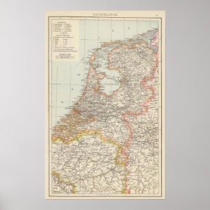 Pôster Niederlande - Mapa Holandês
