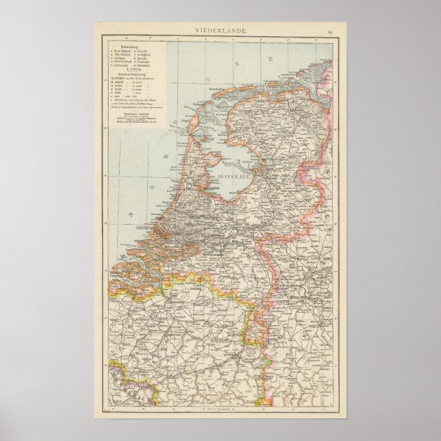 Pôster Niederlande - Mapa Holandês (Frente)