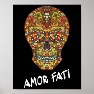 Poster Nietzsche Stoic Cita Filósofo Sugar Skull Amor