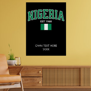 Poster Nigéria Est. 1960 — Legado Personalizado de Orgulh