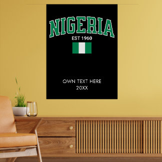 Poster Nigéria Est. 1960 — Legado Personalizado de Orgulh