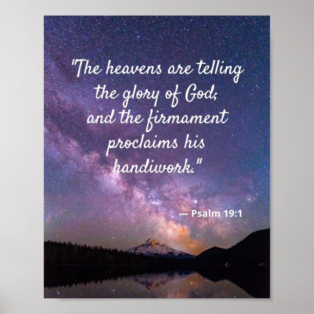 Poster Night Sky Milky Way Psalm 19:1 (Frente)