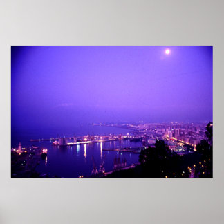 Pôster Night time, Malaga, Spain
