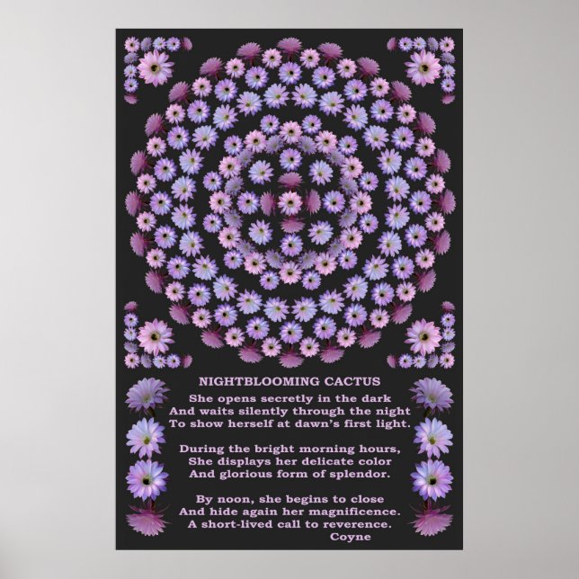 PÔSTER NIGHTBLOOM MANDALA 3 COM POEM (Frente)
