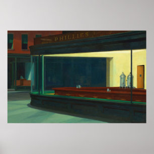Poster Nighthawks - Lanchonete vazia - Edward Hopper -