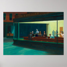 Poster Nighthawks - Viajantes no tempo - Edward Hopper