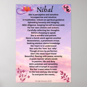 Poster "Nihal" Nome Poem