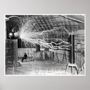 Pôster Nikola Tesla, 1899. De alta resolução