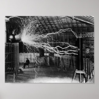 Poster Nikola Tesla - Bolhas De Eletricidade