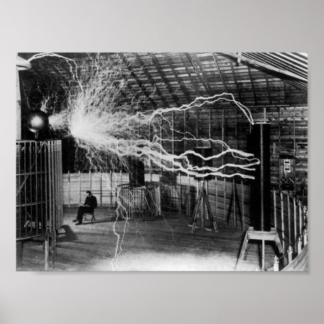 Poster Nikola Tesla - Bolhas De Eletricidade (Frente)